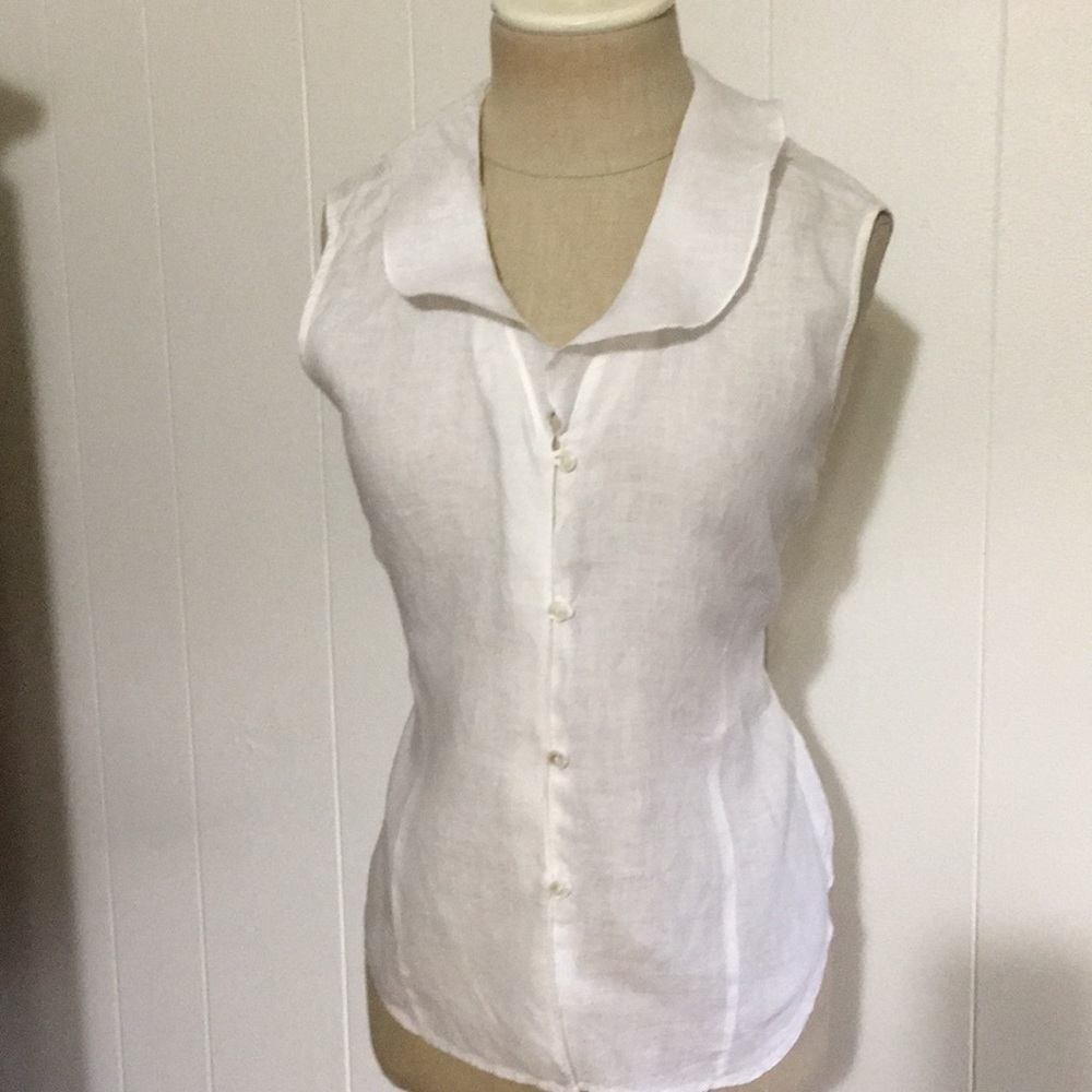 White linen button down